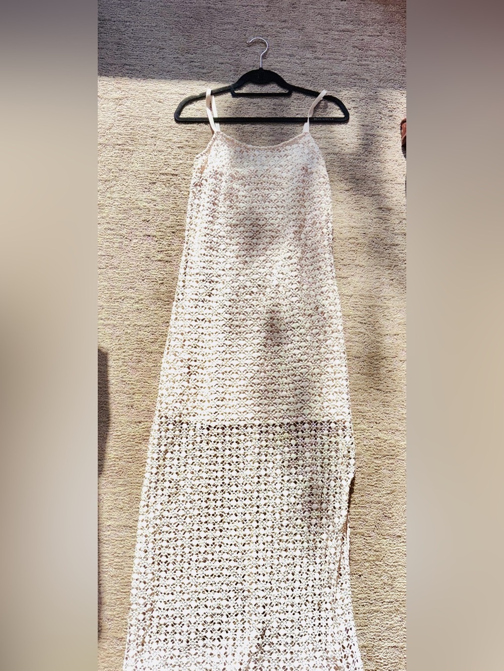 Sheer Cream Slip Dress